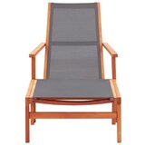Maison Chic Vrtni Stoli - Stol za vrt z naslonjalom za noge siv evkaliptusov les in tekstil JS790, (21878182) Cene