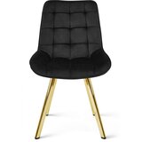  Okretna stolica SORIA 360, crni baršun, zlatne metalne noge, set 3 kom | shoptok.hr