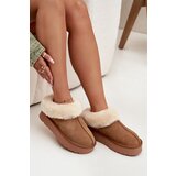 Boto Leather Suede Snow Boots for Women with Fur Camel Mivelle Cene