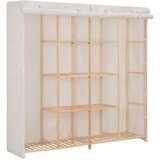 vidaXL Garderobna omara iz blaga 173x40x170 cm bela Cene
