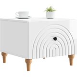  Kava Stol s ladicama Bijela visokog sjaja 49 x 50 x 40 cm | shoptok.hr