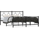  Metalni okvir kreveta uzglavlje i podnožje crni 150x200 cm | shoptok.hr