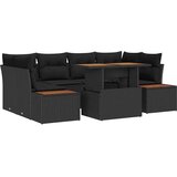  Vrtna sedežna garnitura s shranjevanjem 7 pcs Črna Poly ratan, (5000153525) | Shoptok.si
