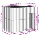  za pse s krovom svjetlosiva 214 x 153 x 181 cm čelična | Eponuda.com