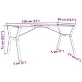  Noge za blagovaonski stol Y-oblika 160x80x73cm čelik | shoptok.hr