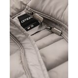 Ombre Men's lightweight jacket of combined materials with hood and decorative quilting - black | shoptok.hr