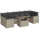 vidaXL 8-dijelni set vrtnih sofa od poliratana s jastucima svjetlosivi | shoptok.hr