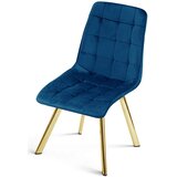  Okretna stolica CIEZA 360, tamnoplavi baršun, zlatne metalne noge, set 2 kom | shoptok.hr