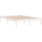 vidaXL posteljni okvir bel iz trdne borovine 135x190 cm UK Double | Shoptok.si