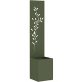 vidaXL Zaslon za zasebnost v vrtu Cvetlični Olivno zelena 32 x 140 cm | Shoptok.si