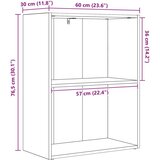  Polica Crni hrast 60 x 30 x 76.5 cm Konstruirano drvo | shoptok.hr