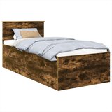  Krevetna konstrukcija s uzglavljem Dimljeni hrast 90 x 190 cm | shoptok.hr