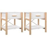 The Living Store Nočna mizica 2 kosa bela 42x38x45 cm inženirski les - Nočna Mizica, (21420988) | Shoptok.si
