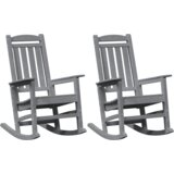 2 kom ljuljačke stolice Svijetlosiva 70x92x107.5 cm HDPE | shoptok.hr