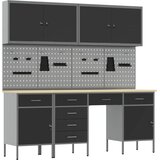  Radni ormar s ladicama 10 kom. Crna Inženjerska drva i čelik | shoptok.hr