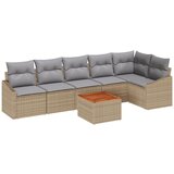 vidaXL set od 7 komada vrtnih sofa s jastučićima Bež poli ratan akacija Cijene
