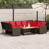  Vrtna sofa s jastucima smeđi poliratan | shoptok.hr