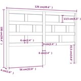  Uzglavlje za krevet crno 126 x 4 x 100 cm od masivne borovine | shoptok.hr