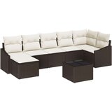 7-delni set zunanje jedilne garniture s blazinami sivo poli ratan, (22092420) | Shoptok.si