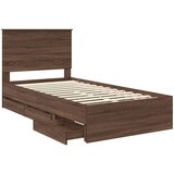  Krevetna konstrukcija Smeđi hrast 100 x 200 cm Inženjersko Drvo | shoptok.hr