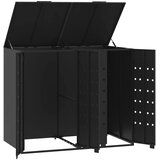 Spremište za 2 kante za otpad crno 138 x 79 x 117 cm čelično | shoptok.hr