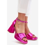 Boto Lacquered Women's Sandals On Heels Fuchsia Marila | Shoptok.si
