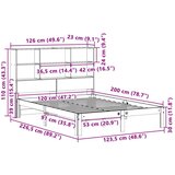  Krevet s regalom za knjige bez madraca 120 x 200 cm od borovine | shoptok.hr