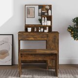 vidaXL toaletni stolić s ogledalom dimljeni hrast 86,5 x 35 x 136 cm | shoptok.hr