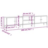 TV omarica s predalom črna 200x25x44 cm inženirski les | Shoptok.si
