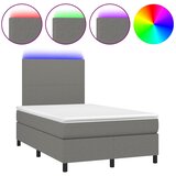  box spring s madracem LED tamnosivi 120 x 200 cm tkanina | shoptok.hr