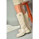 Fox Shoes Beige Women's Zippered Boots Cene