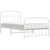  Metalni okvir kreveta uzglavlje i podnožje bijeli 100x200 cm | shoptok.hr