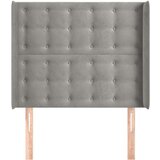  Uzglavlje s ušima svjetlosivo 103x16x118/128 cm baršunasto | shoptok.hr