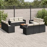  The Living Store Vrtna sedežna garnitura 13-delna z blazinami črn poli ratan - Vrtna Sedežna Garniture, (21479528) | Shoptok.si