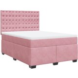  The Living Store Box spring postelja z vzmetnico roza 140x190 cm žamet - Box Spring Postelja, (21492368) | Shoptok.si