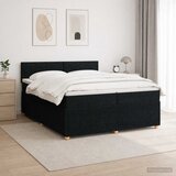  Boxspring krevet s madracem Crna 200 x 200 cm Tkanina | shoptok.hr