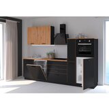 P & B Kuhinjski Blok Brez Aparatov Blacky, Črna, Hrast, 280cm Cene