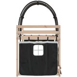  Krevet na kat sa zavjesama bijelo-crni 80 x 200 cm od borovine | shoptok.hr