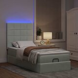 vidaXL Otomanski posteljni okvir z vzmetnicami siv 90x190cm žamet | Shoptok.si