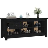 Ormarić za cipele crni 110 x 38 x 45,5 cm od masivne borovine | Eponuda.com
