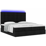  Otomanski okvir kreveta s madracima crni 180x200cm od tkanine | shoptok.hr