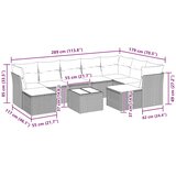  10-dijelni set vrtnih sofa s jastucima crni od poliratana | shoptok.hr