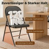  Set od 4 sklopive stolice metalne noge umjetna koža crna | shoptok.hr
