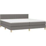  Box spring postelja z vzmetnico temno siva 200x200 cm blago, (20724546) | Shoptok.si