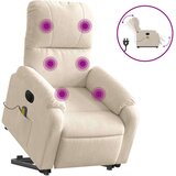  Električni masažni naslonjač na podizanje bež od mikrovlakana | shoptok.hr