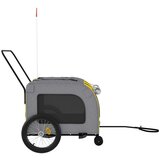 Prikolica za bicikl za ljubimce žuto-siva od tkanine i željeza | shoptok.hr
