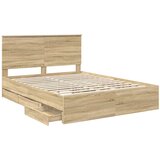  Krevetna konstrukcija s ladicama Sonoma hrast 150 x 200 cm Slike