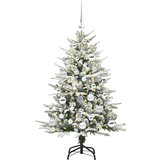 vidaXL Umjetno božićno drvce s rasvjetom i setom kuglica Zelena 120 cm | shoptok.hr