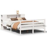 vidaXL Posteljni okvir brez vzmetnice bela 135x190 cm trdna borovina | Shoptok.si