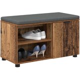  Klupa za hodnik s jastukom s policom Staro drvo 80 x 38 x 46 cm | shoptok.hr